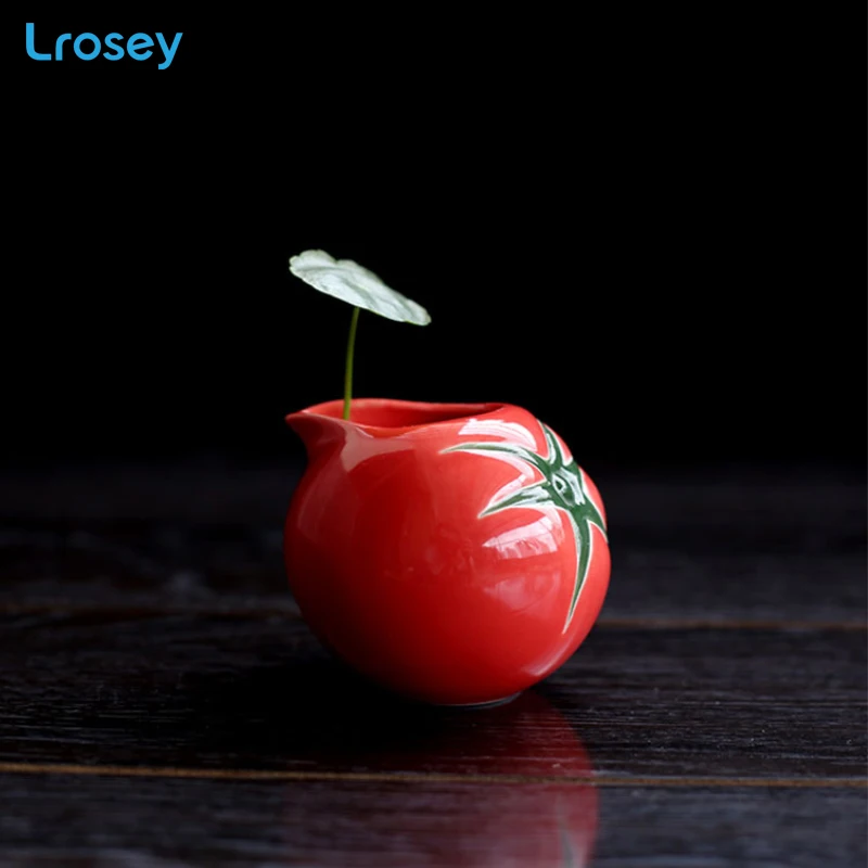 

Ceramic milk cup tomato shape measuring bottle Jar thistle Restaurant applicable Home decoration Flower vase kitchen accessories