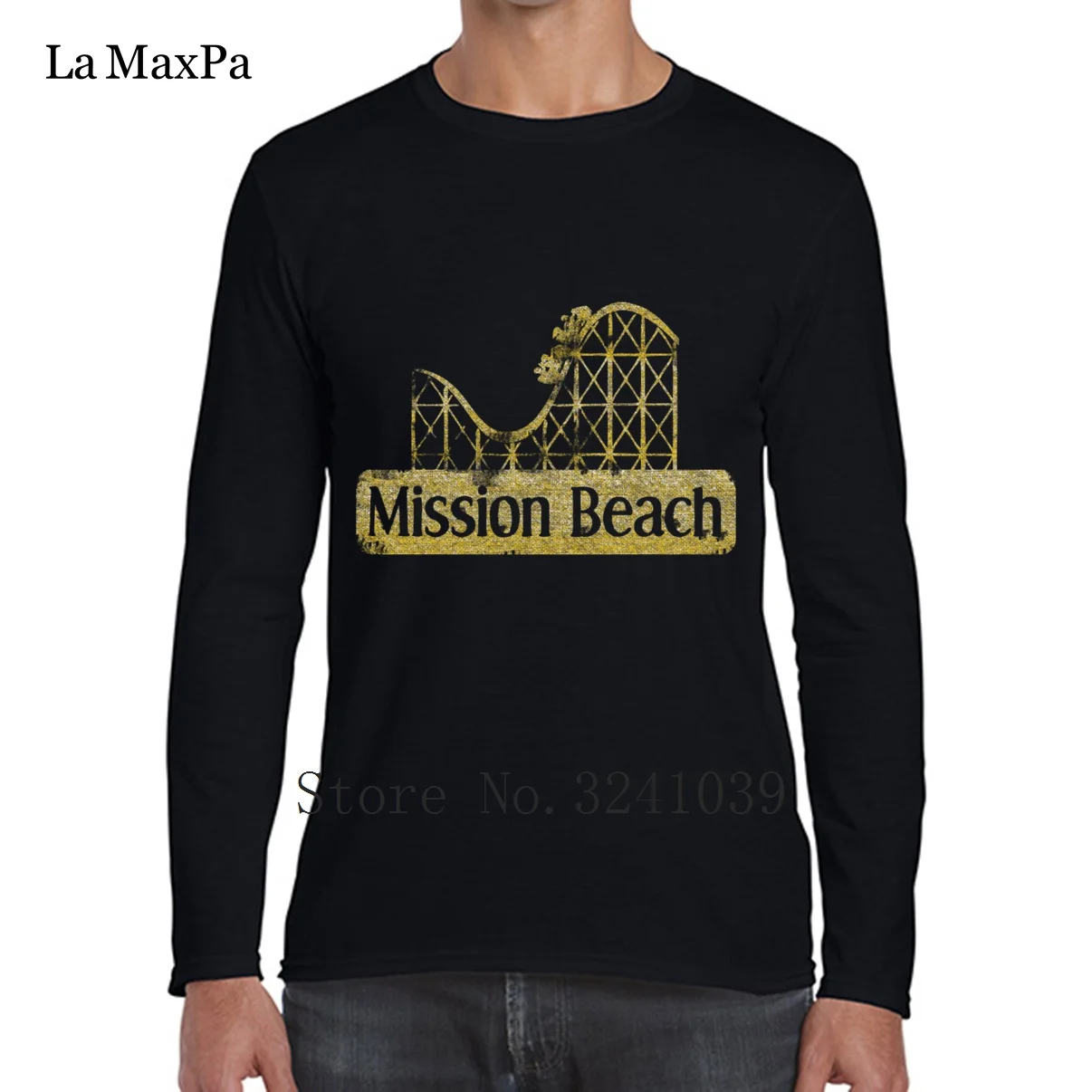 Мужские футболки с принтом на заказ Mission Beach San Diego Roller Coaster крутая забавная