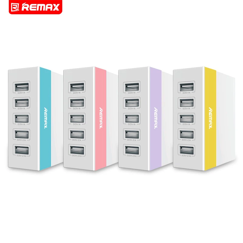 Remax 5 Ports Wall USB Phone Charger 5V 2 4A 2 1A 1A Total Output with