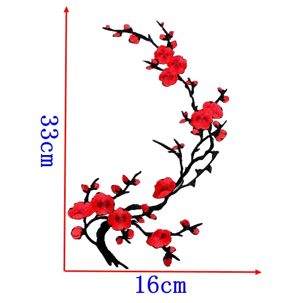 1 шт., нашивки с цветком сливы, утюжок на 3D вышитая нашивка, красная роза, аппликация, пришитые DIY, аксессуары для ремонта, нашивки для одежды - Цвет: No  3