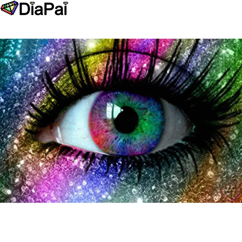 

DIAPAI 5D DIY Diamond Painting 100% Full Square/Round Drill "Colored eyes" Diamond Embroidery Cross Stitch 3D Decor A23566