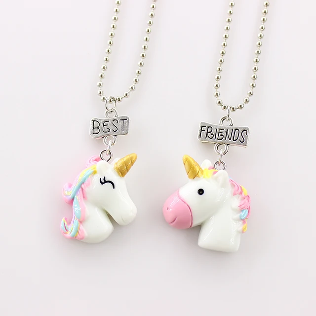 2Pcs/Set Unicorn Pendant Necklaces Chain For Children Unilovers