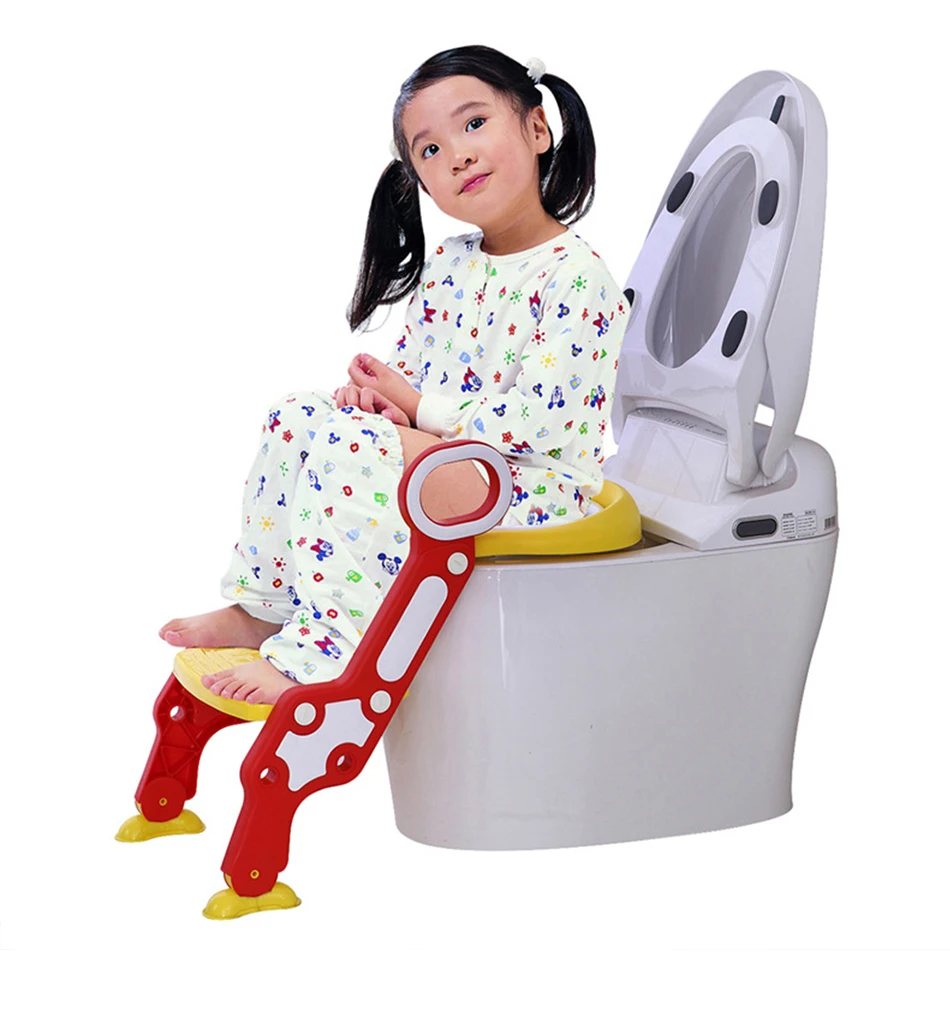 Assento do Toalete Escada para Crianças Treinamento Potty Bebê Dobrável Ajustável Cadeira Passo Banqueta Criança Segurança Toalete Trainer Assento Pote 5 ajustável escada para crianças cadeira passo banqueta
