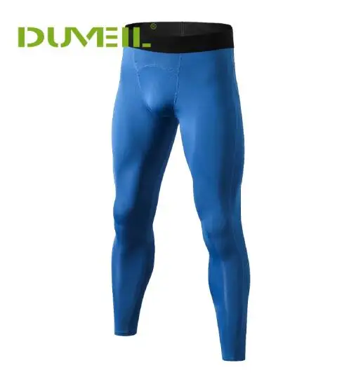 DUVEIL мужские быстросохнущие брюки PRO tight Running мужские компрессионные брюки с принтом для тренировок - Цвет: Blue