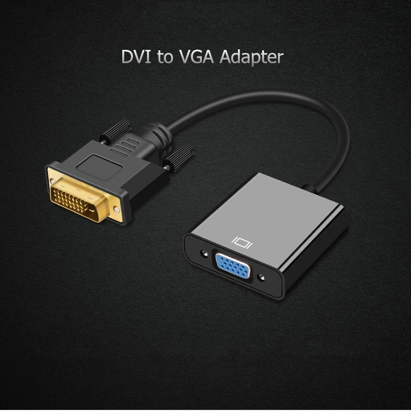 Rankman 1080P DVI to VGA Adapter Cable DVI 24+1 24+5 Male to VGA Female Video Converter Adapter for TV PS3 PS4 PC Display