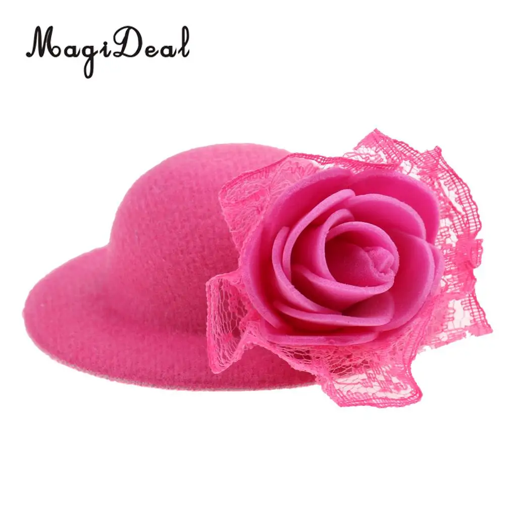 MagiDeal Fashion 1Pc Cloth Vintage Round Bowler Doll Hat Cap for 28-30cm Doll Clothes Accs Dollhouse Decor Children Toy 8Colors