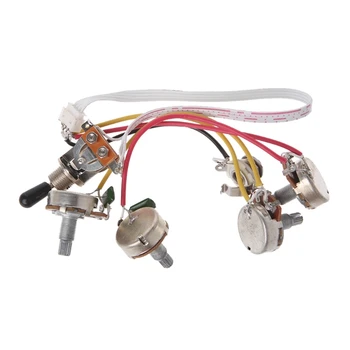 

LP Electric Guitar Wiring Harness Kit 3 Way Toggle Switch 2 Volume 2 Tone Jack