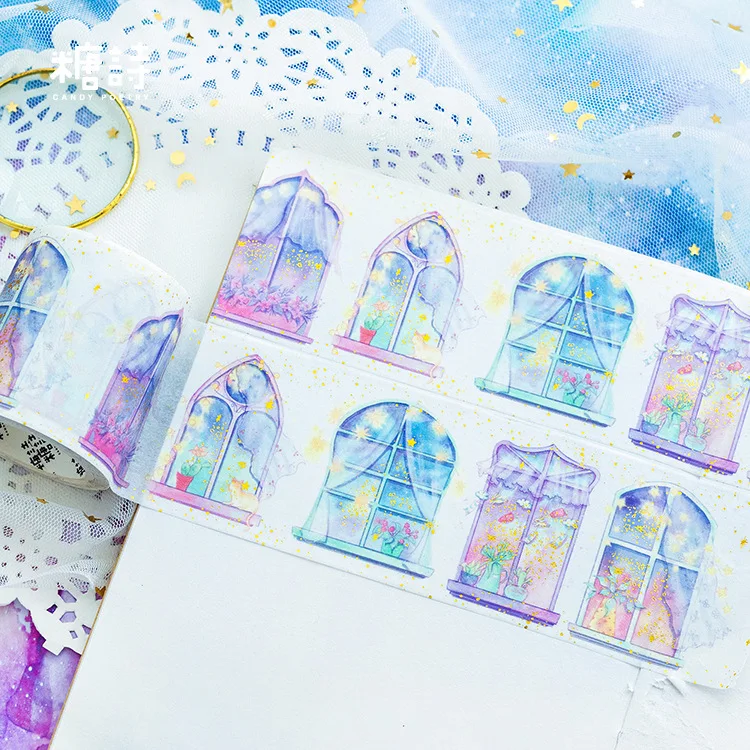 

5 cm Wide Star Dream Window Gilding Washi Tape Adhesive Tape DIY Scrapbooking Sticker Label Masking Craft Tape