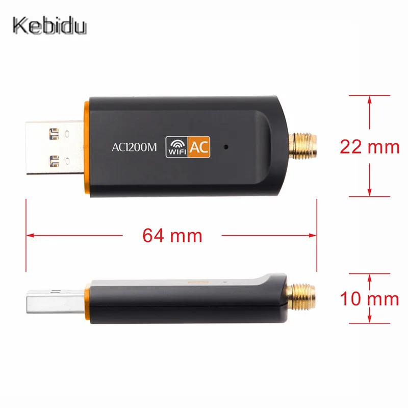 Kebidu мини-usb Wi-Fi адаптер USB Wi-Fi приемник 2,4 ГГц/5 ГГц антенна USB PC беспроводной адаптер 802.11ac высокая скорость для ноутбука