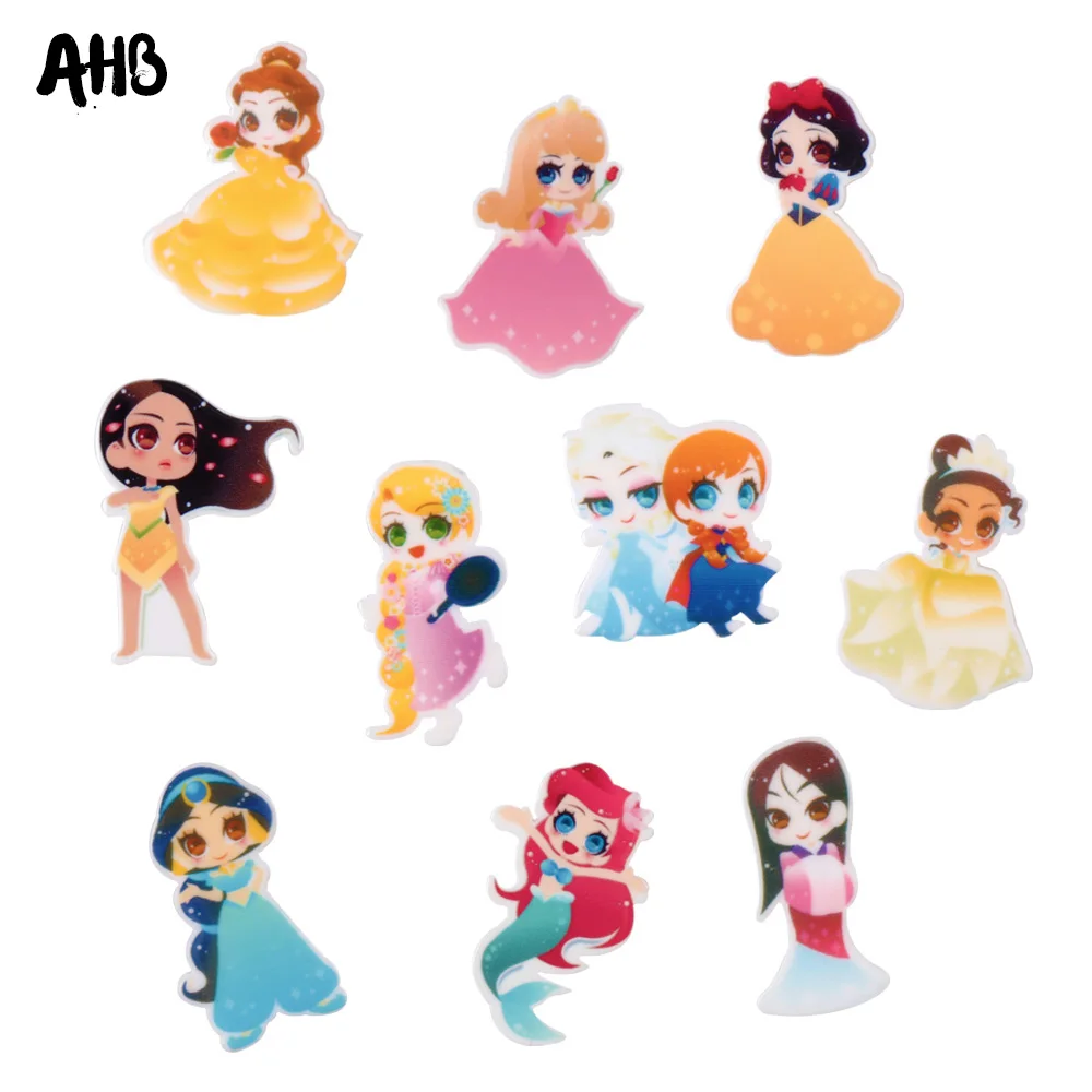 

AHB Resin Princess Cartoon Planar Resin Princess DIY Bows Decor Embellishment Craft Flat Back Resin Cabochons Accessories Supply