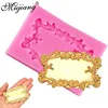 Rectangular Decorative Plaque Tag Scroll Silicone Mold Frame Fondant Chocolate Candy Polymer Clay Mold Cupcake Cookie Baking ► Photo 1/6