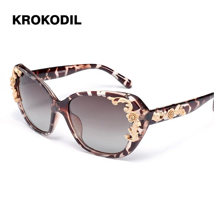 Женские солнцезащитные очки, поляризационные, UV400, линзы, элегантные, стразы, женские солнцезащитные очки, женские солнцезащитные очки, Oculos De Sol, очки, 2957 - Цвет линз: Leopard