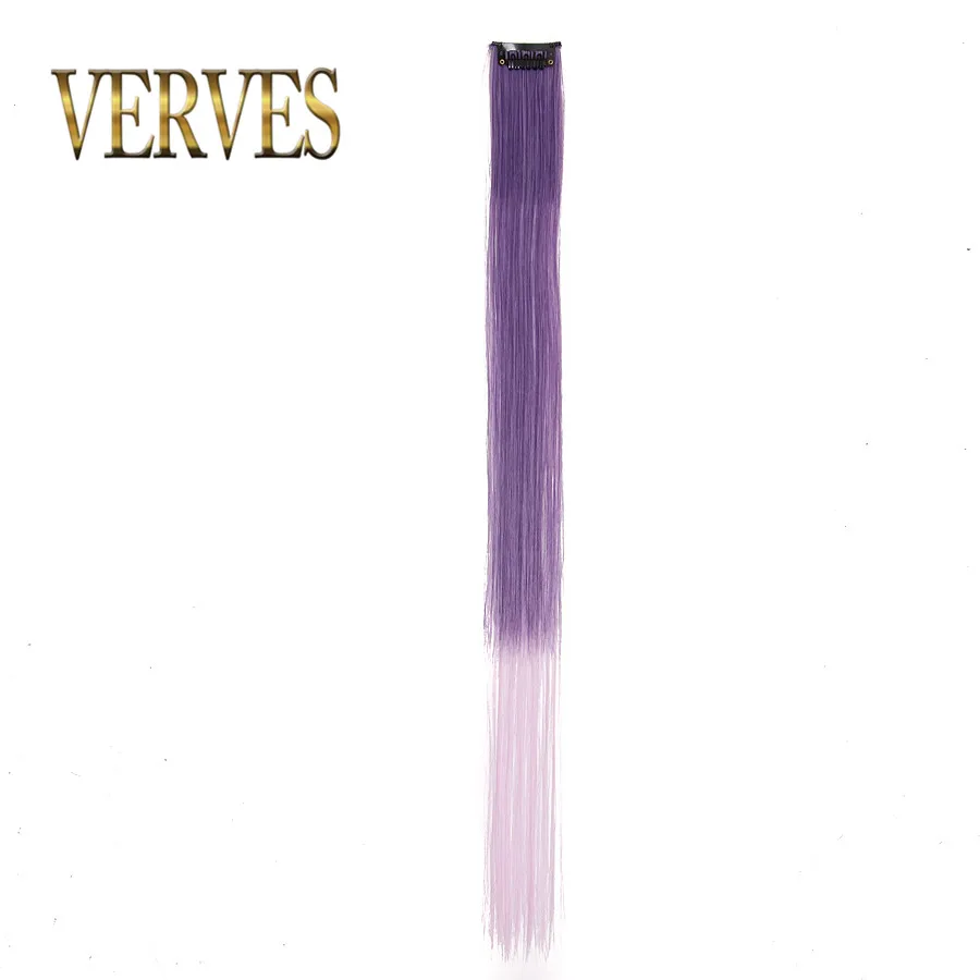 VERVES 10 pcs/lot Synthetic hair Straight Clip In Extension 18 inch on cosplay ombre braiding hair extensions
