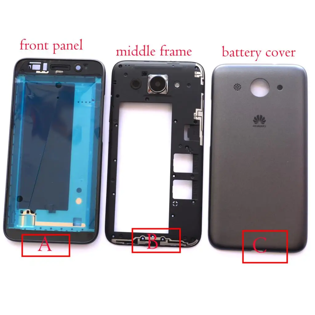 

front lcd screen middle bezel Battery Door Back Cover Housing Case for Huawei Y3 2017/Y3 2018/Y5 lite 2017 5.0"
