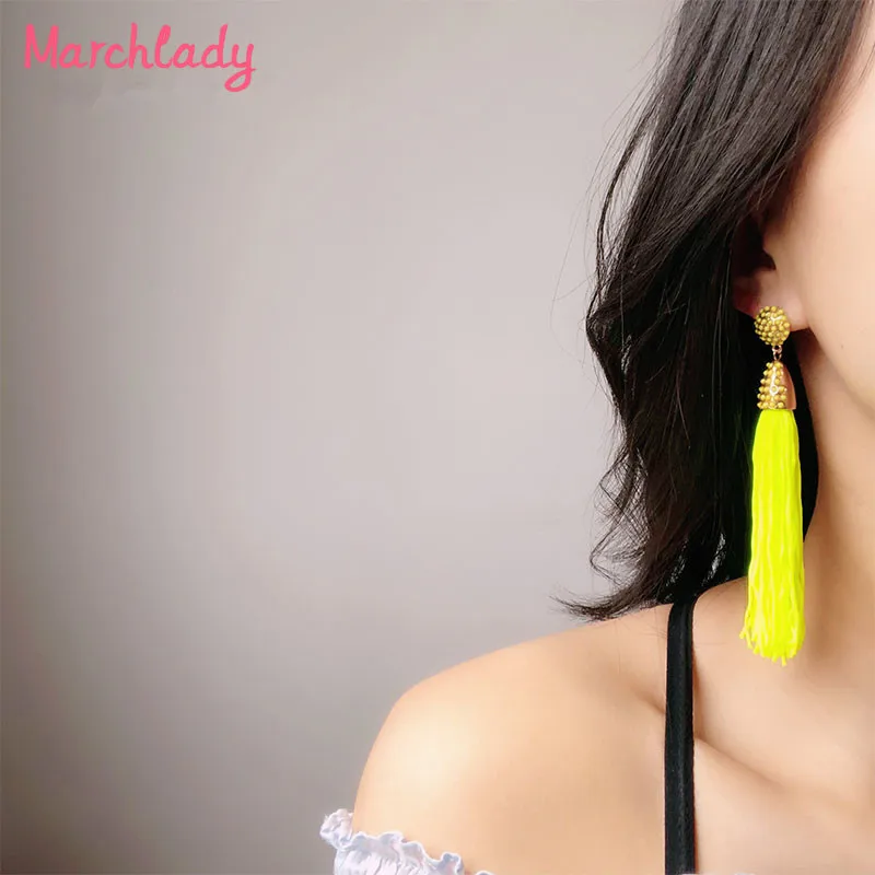 

Personality Long Earrings Tassel Line Statement Accessories Zinc Alloy Handmade Jewelry Pendientes Mujer Dangle Earring