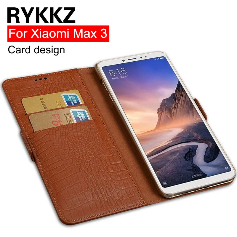 RYKKZ из натуральной кожи с откидной крышкой для Xiaomi Max 3 Мобильный телефон Чехол