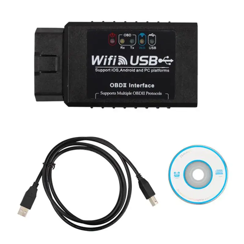 ELM327 WIFI USB поддерживает iOS/Android/Windows OBD2 J1850 Real V2.1 FTDI RS232 + PIC18F25K80 сканер кодов