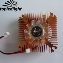 Topledlight 12 V 0.09A 5 W 10 W высокомощная Светодиодная лампа алюминиевая основа и пластиковая радиаторная решетка охлаждающий вентилятор золотого цвета L55.5xW55xH12mm