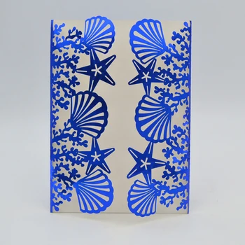 

Sea stars style laser cut personalize wedding invitation card