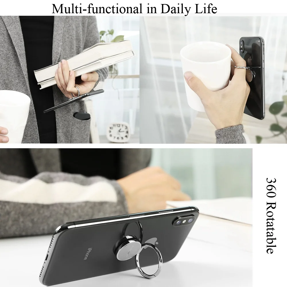 FLOVEME Magnetic Finger Ring Holder For Samsung Galaxy S9 S8 Universal 360 Rotate Desk Stand Holders For iPhone X 8 7 6S 6 5s 5