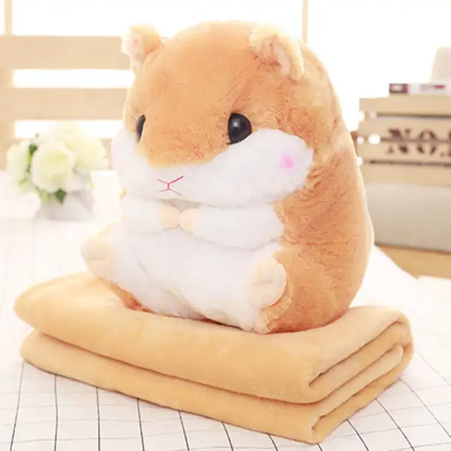 Animal Plush Toys Pillow Blanket Hamster Kawaii Pelucias Soft Toys