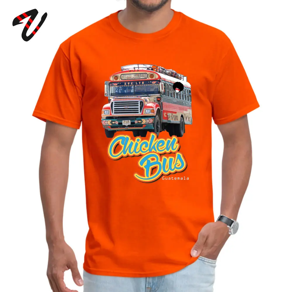 chicken bus Top T-shirts for Male Casual VALENTINE DAY Tees Short Sleeve Designer Group Tops T Shirt O-Neck Pure Cotton chicken bus 3497 orange