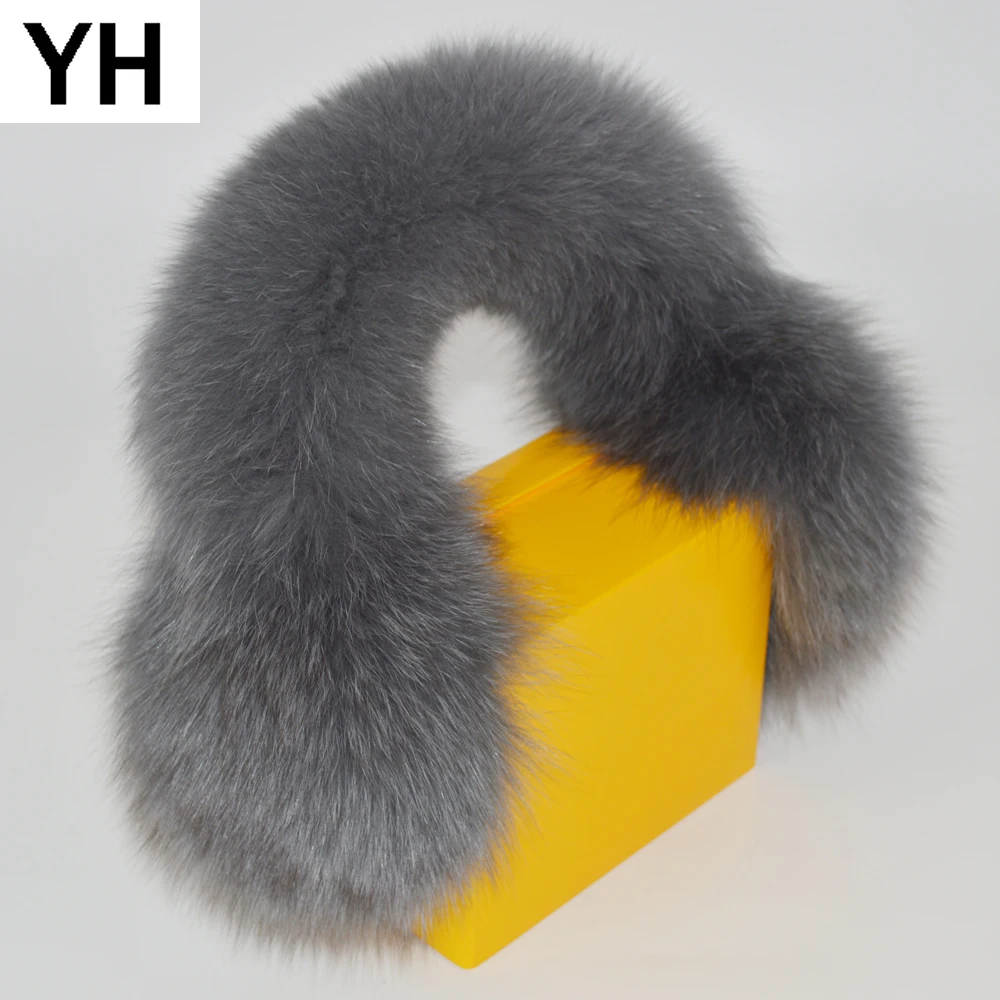 

New Hot Sale Russia Luxurious Lady Winter Real Fox Fur Earmuffs Full Leather Plush Natural Fox Fur Ear Muffs Real Fur earlaps