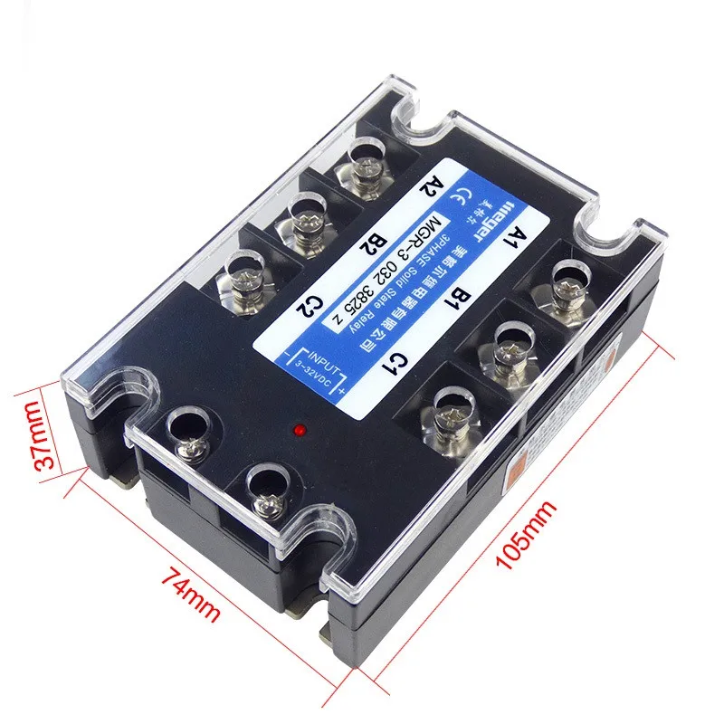 

10pcs/lot 25A Mager SSR MGR-3 032 3825Z DC-AC Three phase solid state relay DC control AC 25A 380V