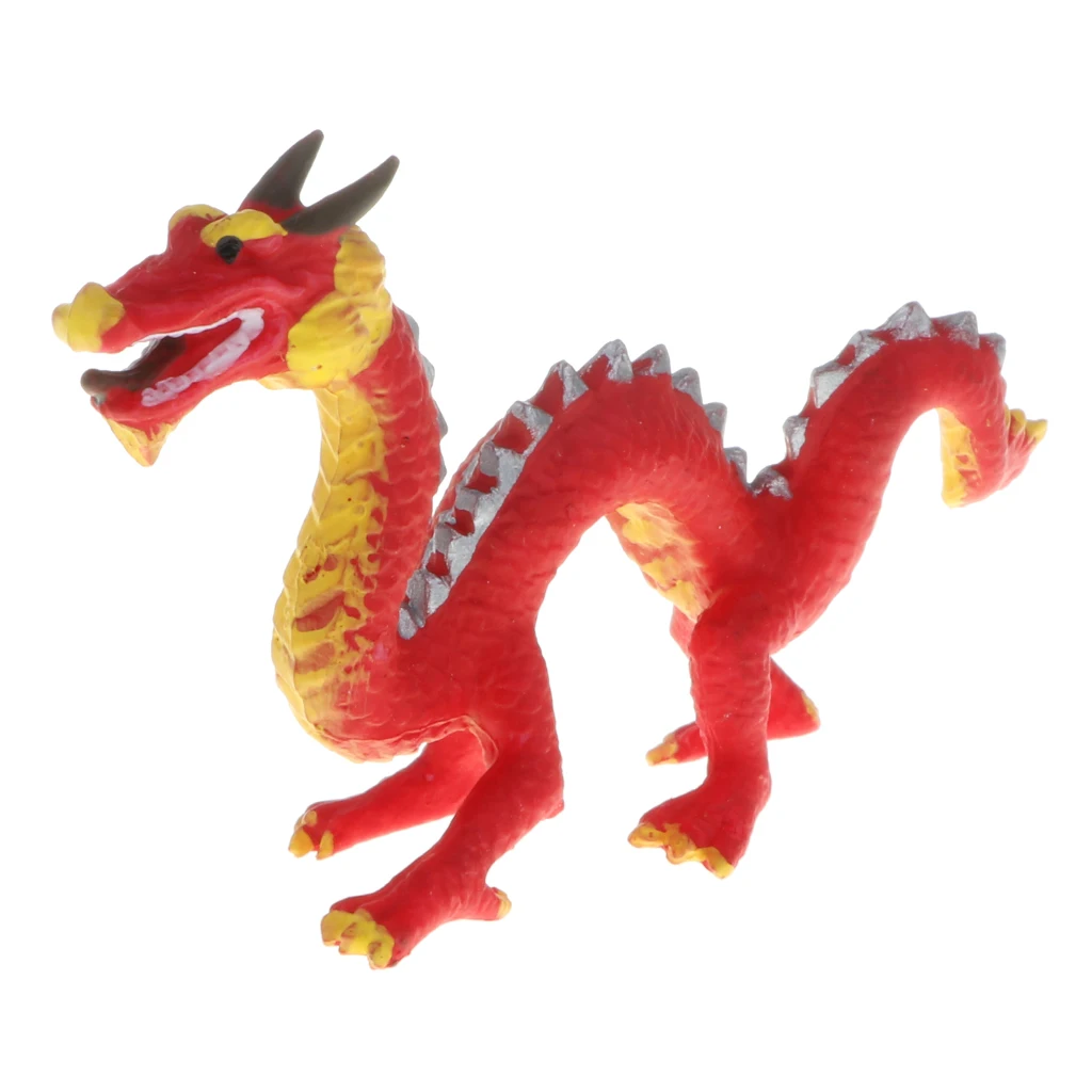 Baby Realistic Chinese Ancient Red Dragon Action Figure Toy Animals Statues Models Kids Educational Cognitive Toy Home Decor