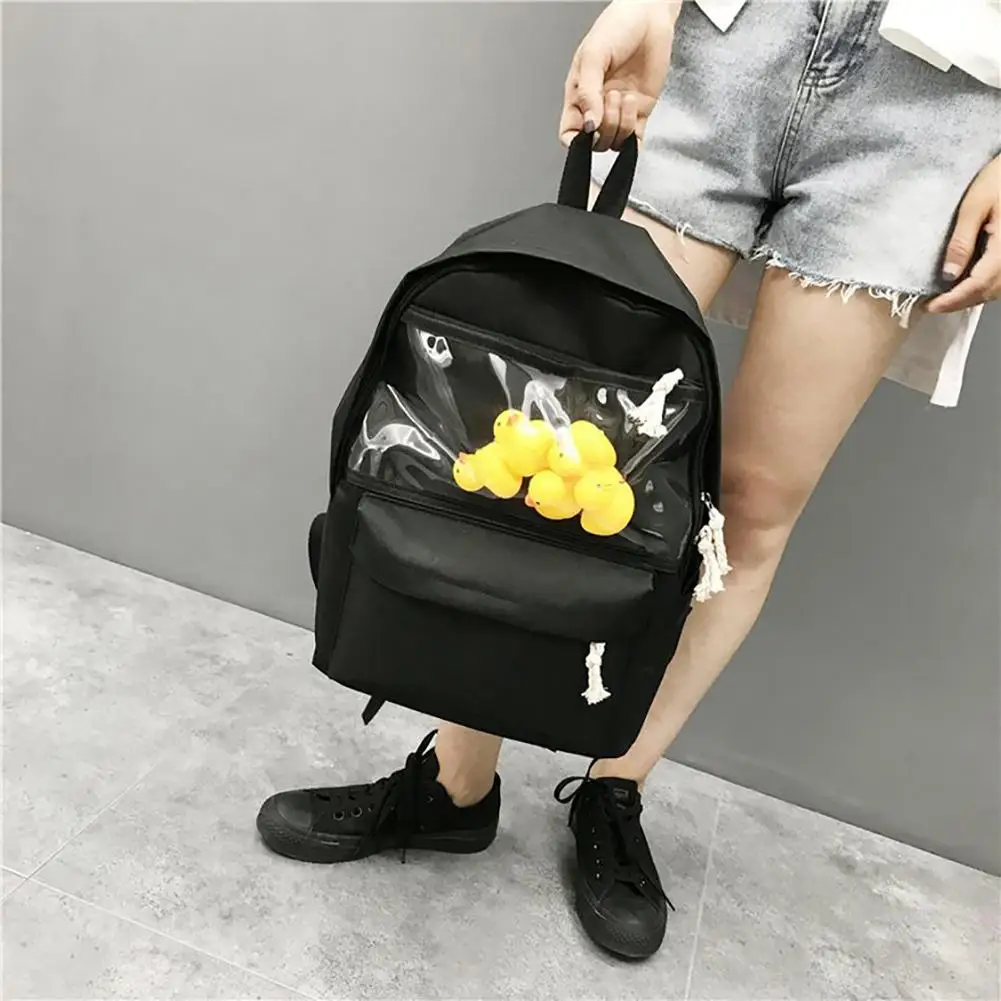 

2019 High Quality Women Backpack Solid School Bags For Teenager Girls Casual Travel School Backpack Cute Duck Zipper Shoulder Ba
