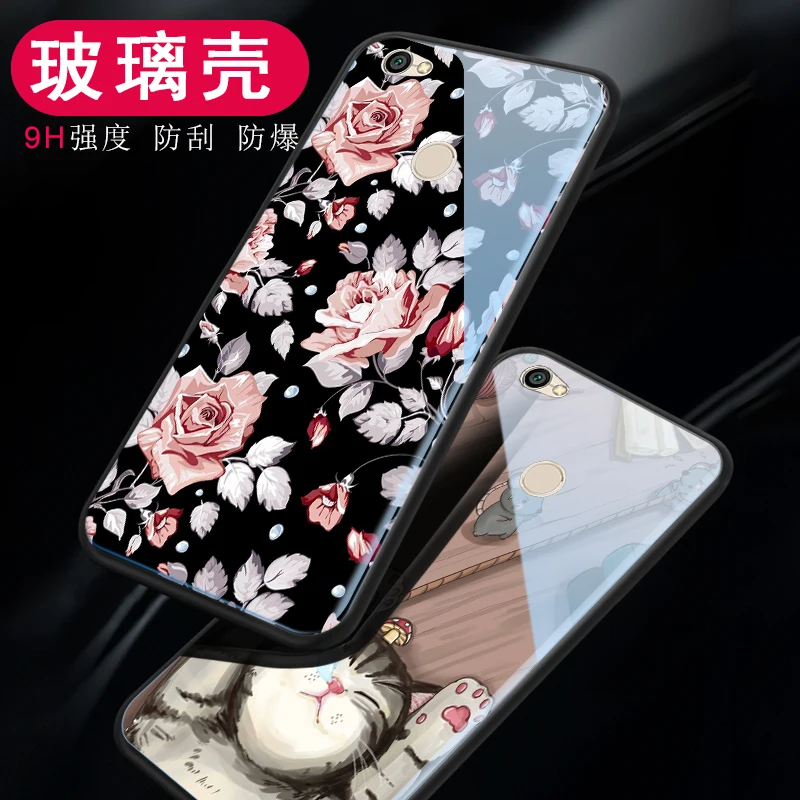 

Luxury Tempered Glass Case For Xiaomi Redmi 5 / 5 Plus 5A Cool Cat Anti-Scratch Full Case For Redmi Note 5A Prime / Y1 Back Case