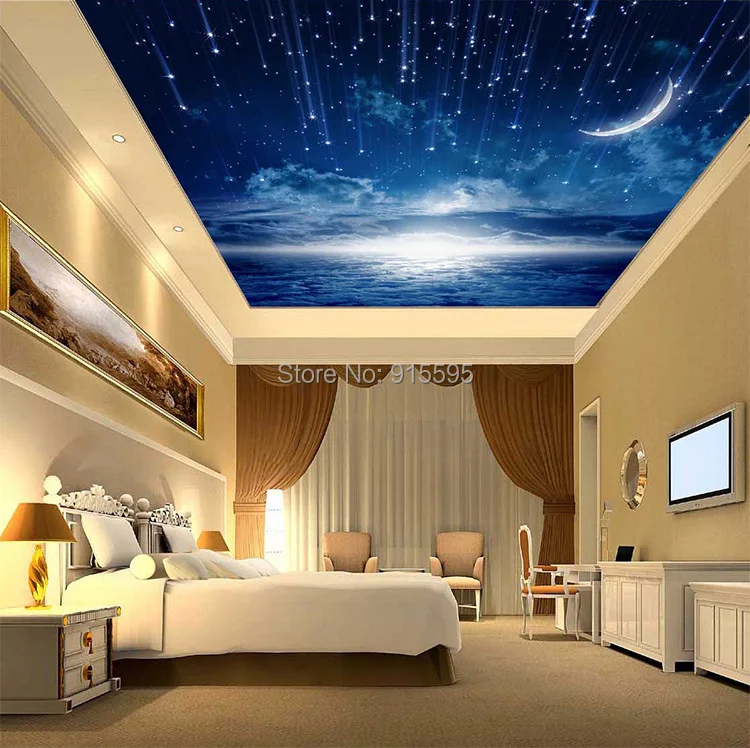 Custom Murals 3D Star Nebula Night Sky Wall Painting Ceiling Smallpox Wallpaper Bedroom TV Background Galaxy Theme Wallpaper