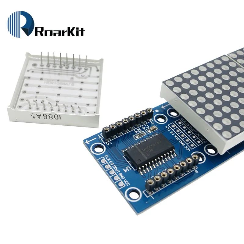 MAX7219 красный/синий/желтый зеленый светодиодный микроконтроллер 4 в 1 один дисплей с 5P линейный матричный модуль 5 В для Arduino DIY KIT 8x8