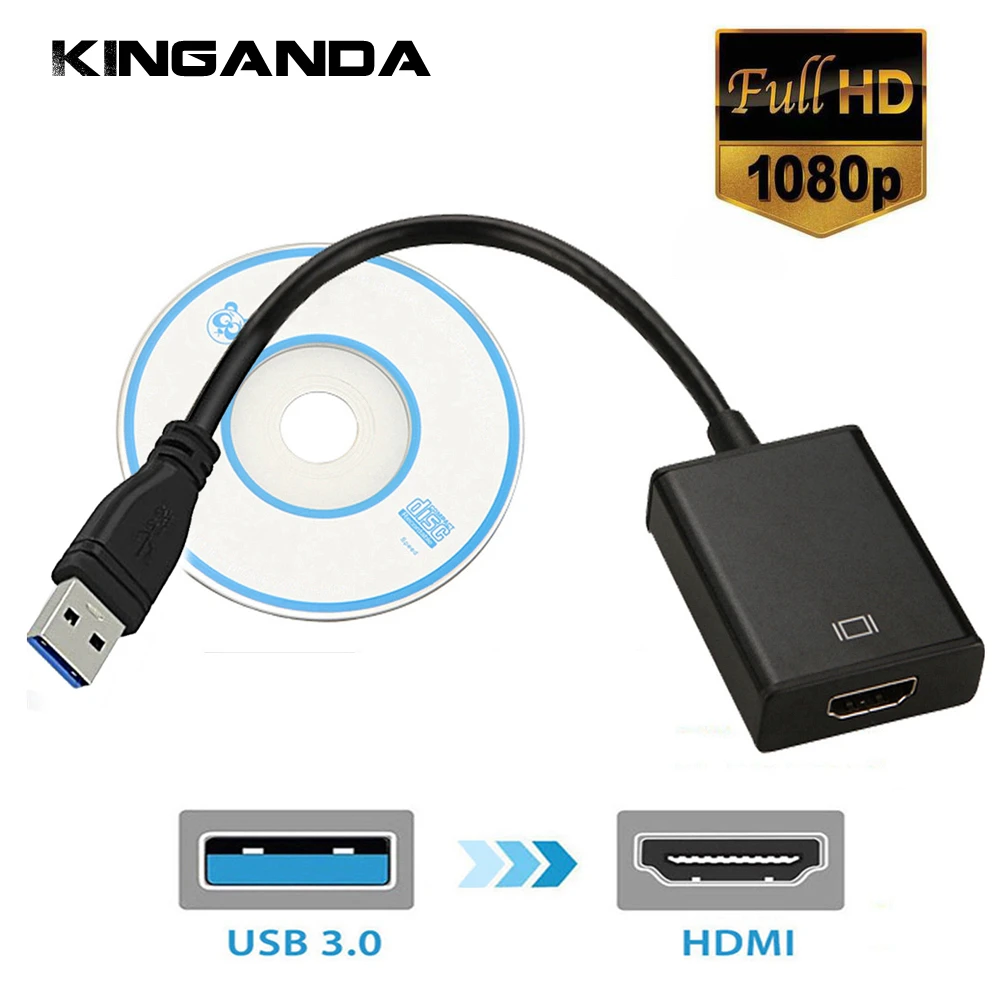 USB3.0 HDMI Multi Monitor Display HDTV Adaptor External Video Graphic Card Cable USB 3.0 to HDMI