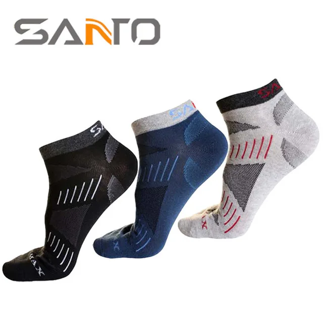 SANTO S011 short athletic sport bicycle cycling running Men thin socks,male summer COOLMAX ankle