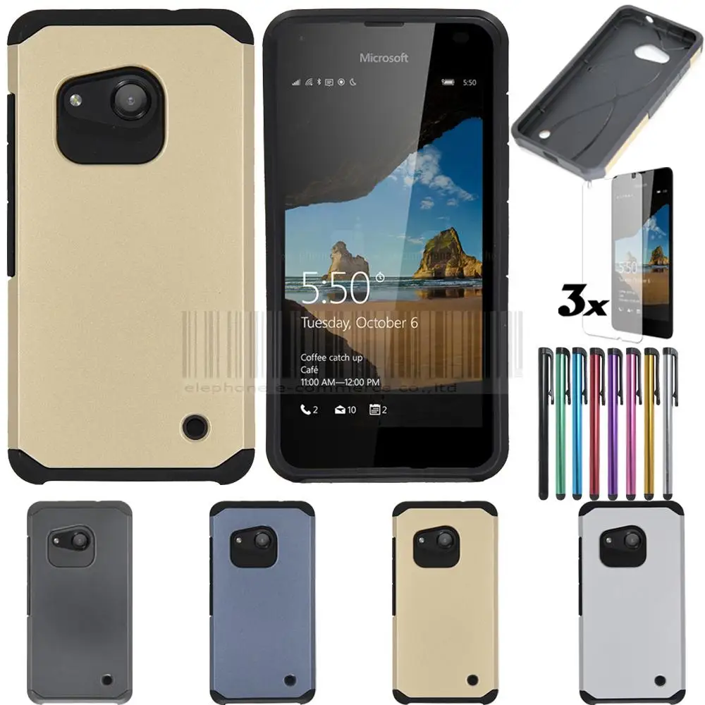Для Nokia Micorsoft Lumia 550 защитный чехол сверхмощный ударопрочный жесткий с пленкой +