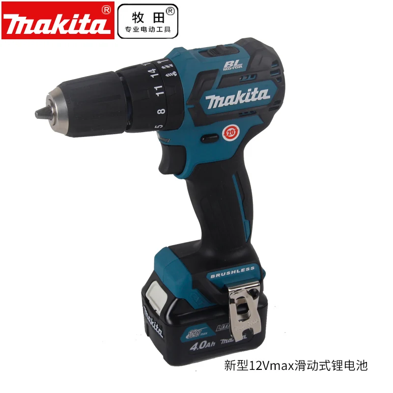 MAKITA Makita 12 В бесщеточный HP332 аккумуляторная электрическая дрель ударный шуруповерт многофункциональная дрель