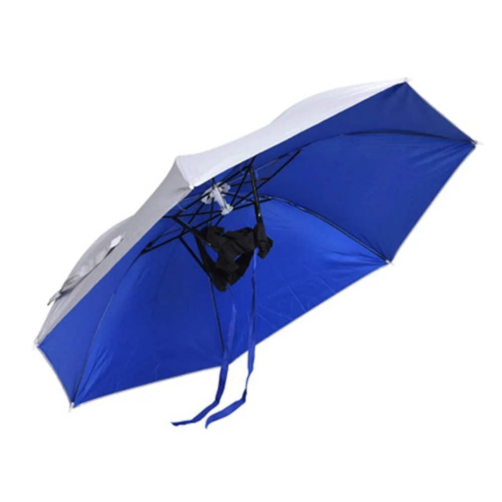 

Outdoor Sports Single Foldable Sun Umbrella Hat Golf Fishing Hunting Camping Beach Headwear Cap Portable Head Hat Brolly