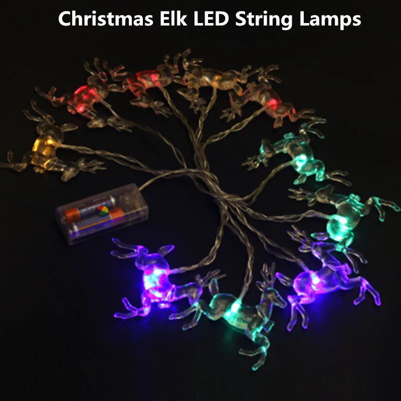 

10/20/40LEDs Christmas Tree Elk LED String Lights Waterproof LED Strip Lamps for Outdoor Home Garden Party Decor Battery Suplly