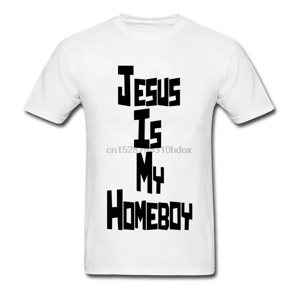 Мужская футболка с короткими рукавами и круглым вырезом Jesus Is My Homeboy летняя