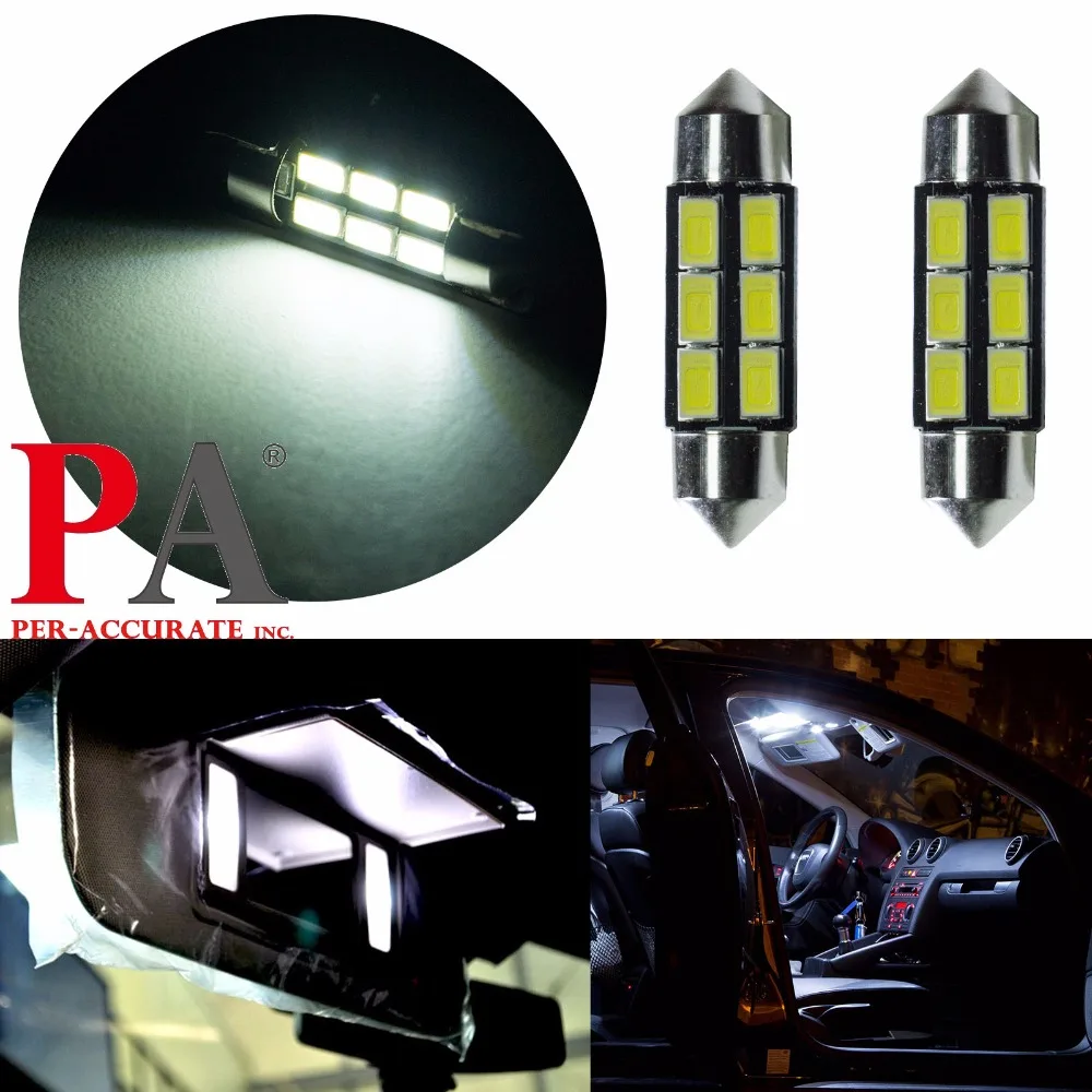 

PA LED 10pcs x 36MM Festoon 6SMD LED Interior Dome Map License Plate Light Bulb 12V 5630 5730 LED White