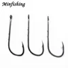 Minfishing 100Pcs/Lot Fishing Hook Black Nickel baithhold Fishing Hooks high Carbon Steel sea hook ► Photo 2/3