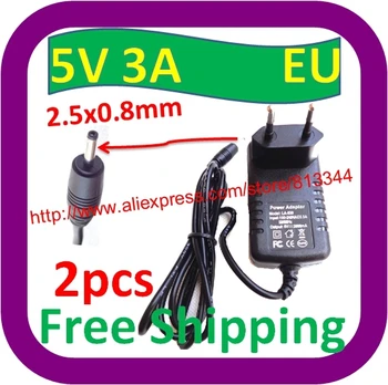 

2 pcs Free Shipping 5V 3A Charger Power Supply Adapter for Quad Core Tablet PC DC 2.5x0.8mm