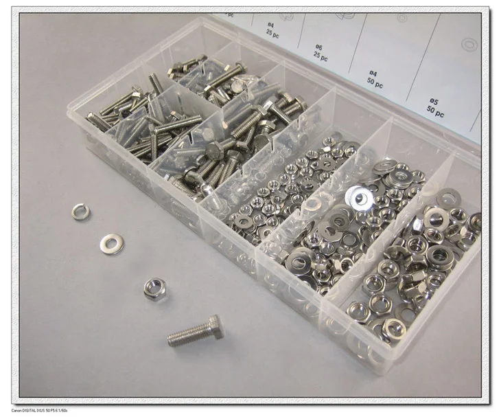475pc Hardware Stainless Steel Metric Nut & Bolt Kit/Assortment/Set