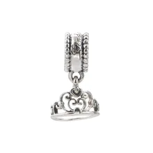 Стерлингового серебра 925 пробы моя принцесса Золушка тиара Висячие бусины для изготовления ювелирных изделий Подходит шармы оригинальные браслеты kralen