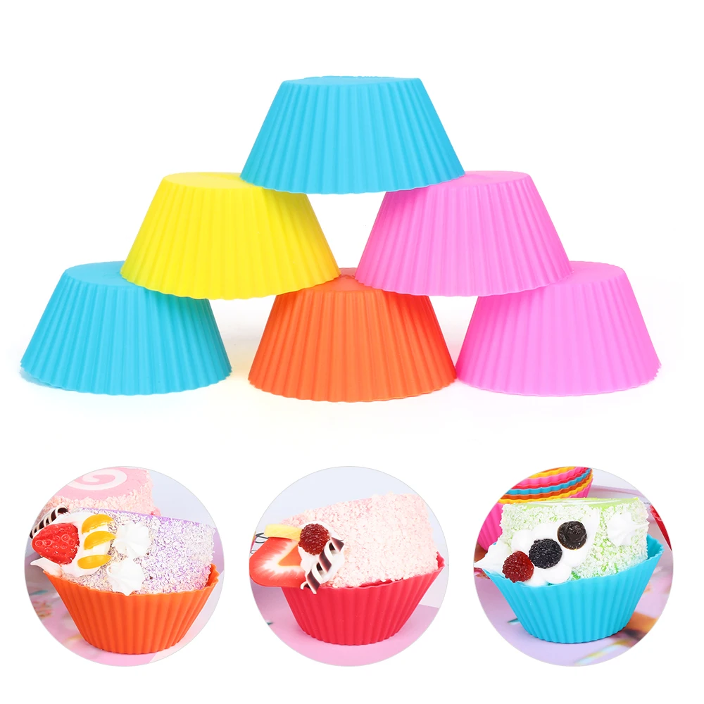 

6/12pcs Reusable Silicone Cupcake Liner Mold Muffin Cases Muti Round Shape Cup Cake Tools Bakeware Baking Pastry Tools Cake Mold