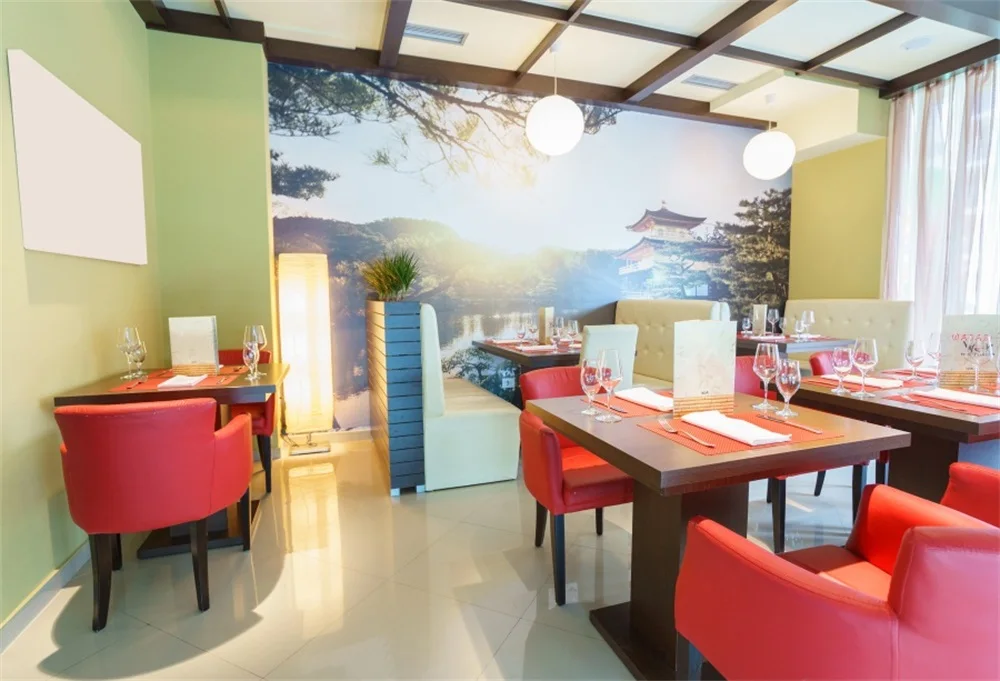 

Laeacco Resort Restaurant Sofa Table Interior Photographic Backgrounds Customized Photography Backdrops For Photo Studio