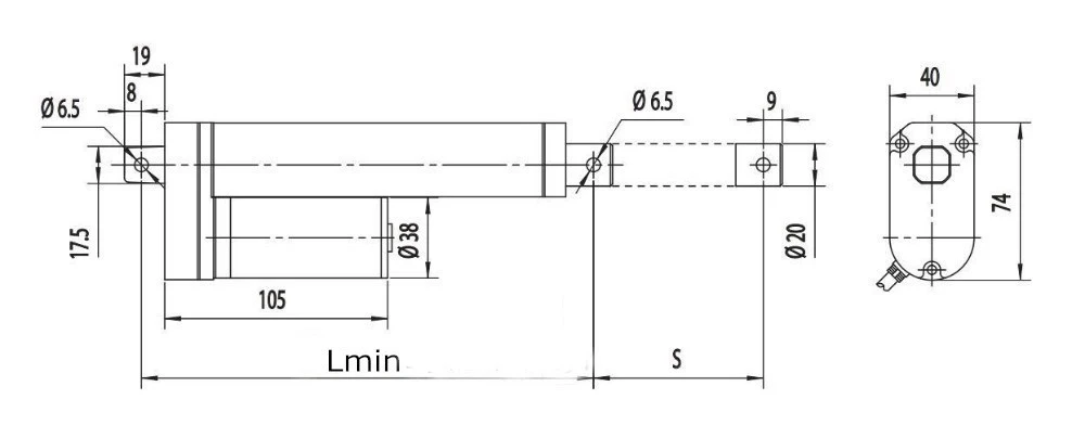linear actuator drawing
