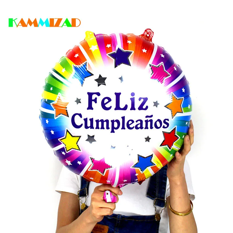 18 дюймов с днем рождения испанские Воздушные шары 5 шт./лот Feliz Cumpleanos гелиевая