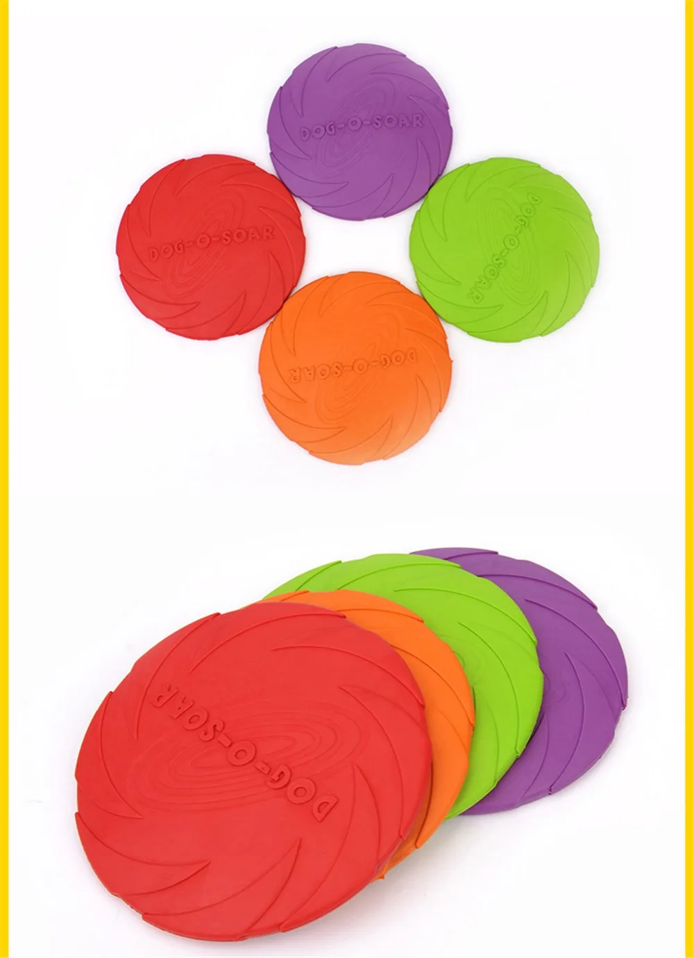 Горячая Защита окружающей среды силикагель мягкий Pet летающие диски игрушки для собак тарелка большие или маленькие игрушки для собак Pet Shop диаметр 18 см